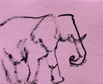 Minimal Pink Elephant by Santhosh ch