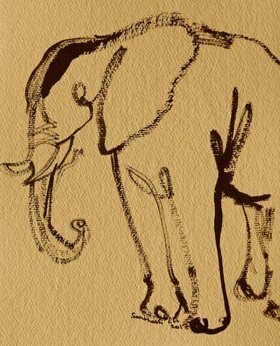 Minimalist Elephant Sketch by Santhosh ch