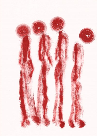 Minimalist Red Figures by Santhosh ch