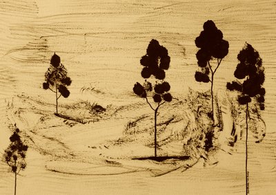 Minimalist Sepia Landscape by Santhosh ch