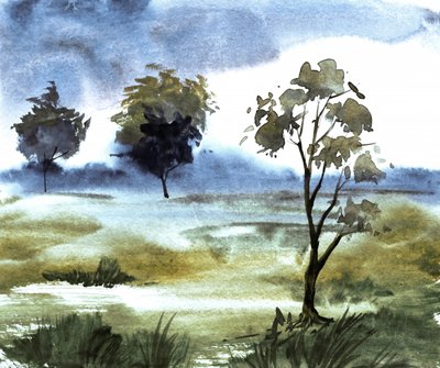 Misty Purple Trees by Santhosh ch