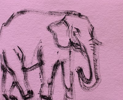 Pink Elephant Sketch by Santhosh ch