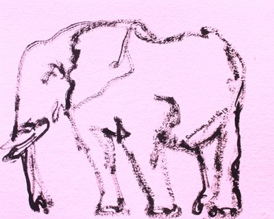 Pink Elephant Sketch by Santhosh ch