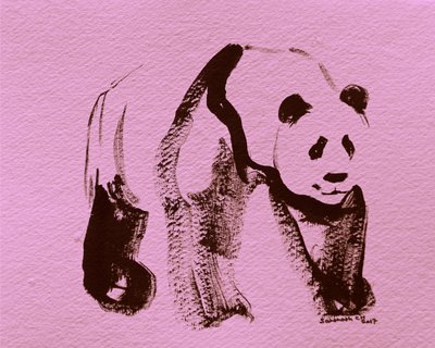 Pink Panda Brushstrokes by Santhosh ch