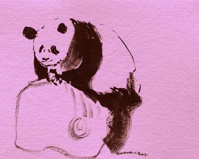 Pink Panda Sketch by Santhosh ch