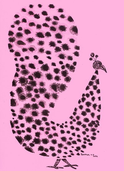 Pink Spotted Peacock by Santhosh ch