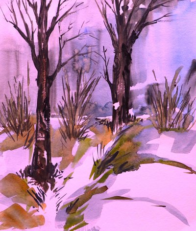 Pink Winter Woods by Santhosh ch