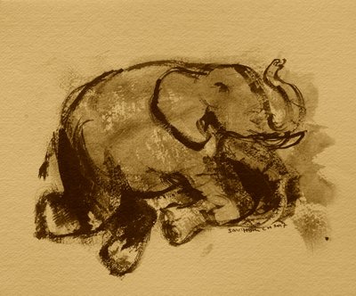 Playful Elephant Drawing by Santhosh ch