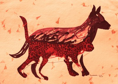 Primal Red Animals by Santhosh ch