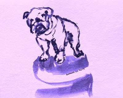 Purple Bulldog Sketch by Santhosh ch