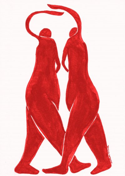 Red Dancers Embrace by Santhosh ch