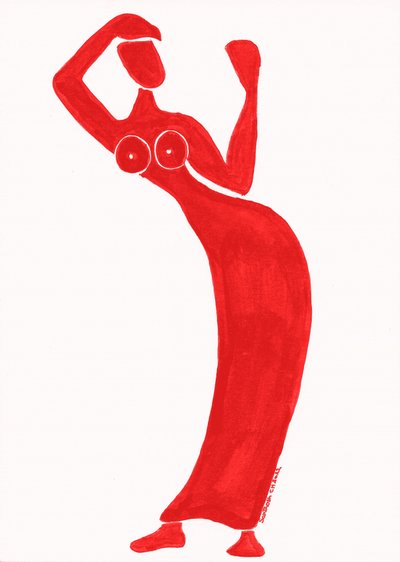Red Dancing Woman by Santhosh ch