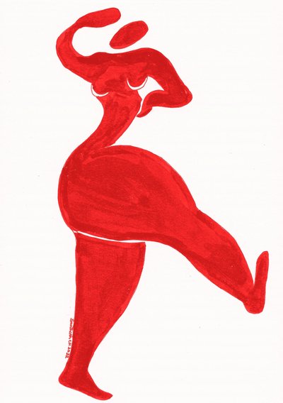 Red Dancing Woman by Santhosh ch