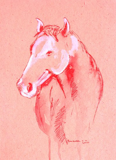 Red Horse Sketch by Santhosh ch