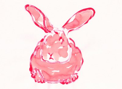 Red Watercolor Bunny by Santhosh ch