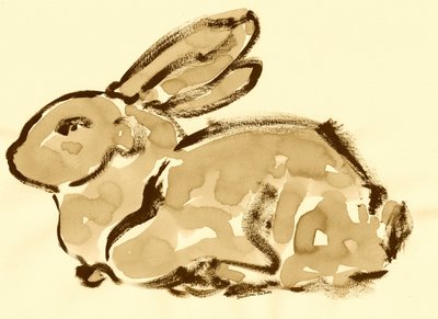 Sepia Rabbit Study by Santhosh ch