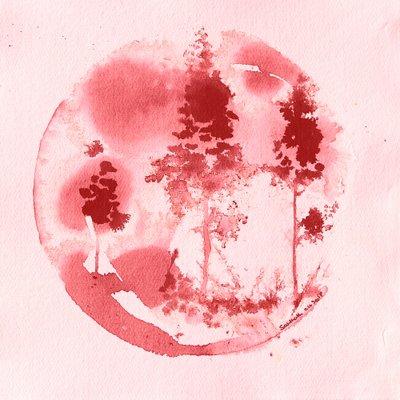 Serene Red Trees by Santhosh ch