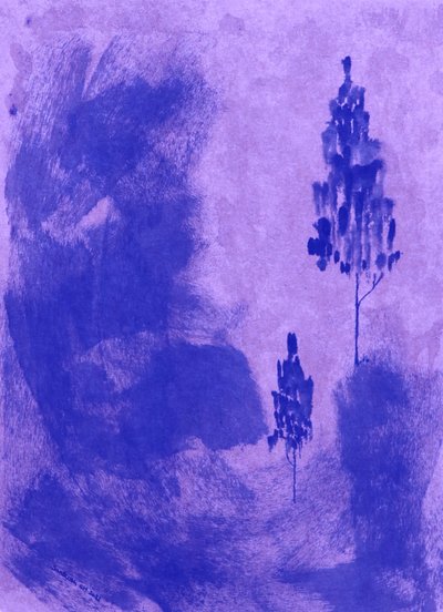 Serene Violet Trees by Santhosh ch