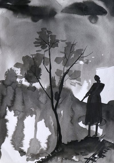 Solitary Figure Dark Sky by Santhosh ch