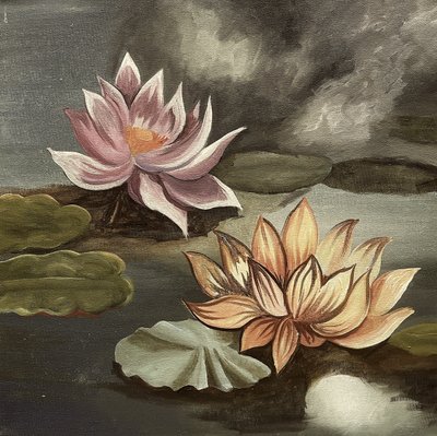 Stormy Lotus Pond by Santhosh ch