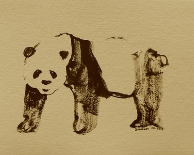 Stylized Panda Drawing by Santhosh ch