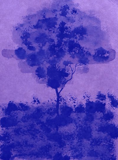 Violet Watercolor Tree by Santhosh ch
