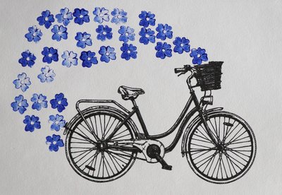 Whimsical Bicycle Blooms by Santhosh ch