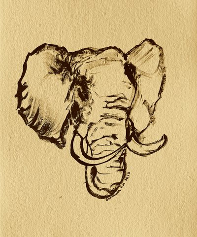 Wild Elephant Drawing by Santhosh ch