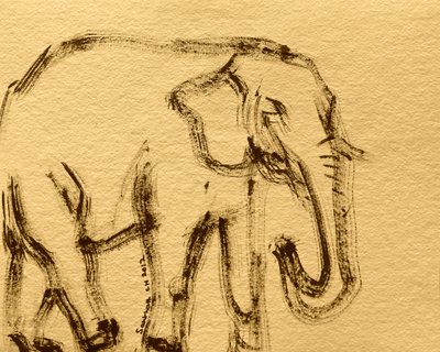 Wild Elephant Sketch by Santhosh ch