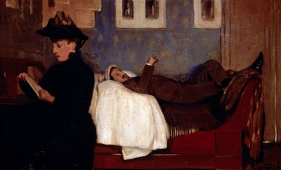 The Workshop in Paris, the Character Layer is Probably Miguel Utrillo, Painting by Santiago Rusinol y Prats by Santiago Rusinol i Prats