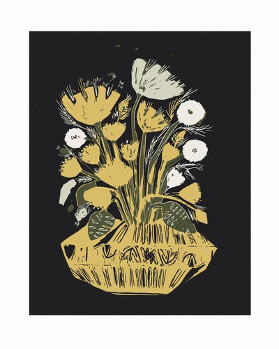 Rustic Golden Flowers by Sarah Fitzgerald