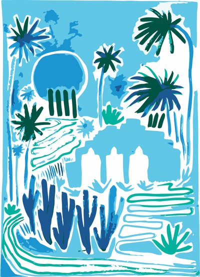 Tropical Garden Oasis by Sarah Fitzgerald
