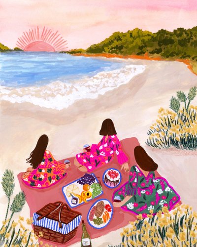 Sunset Beach Picnic by Sarah Gesek