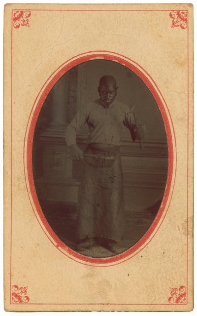 Portrait of a Man Holding Tools, c. 1875 by Sarah Luse Larimer