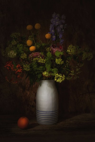 Dark Floral Still Life by Saskia Dingemans