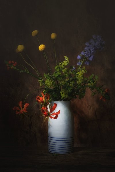 Elegant Floral Still Life by Saskia Dingemans