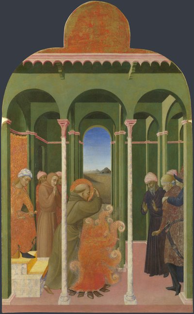 Saint Francis before the Sultan (From Borgo del Santo Sepolcro Altarpiece) by Sassetta