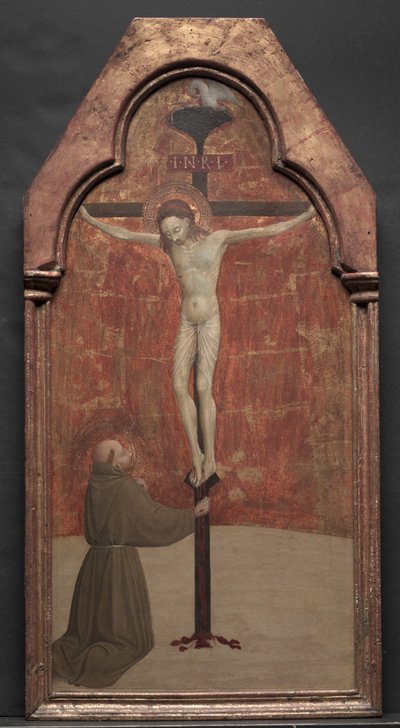 St. Francis Kneeling before Christ on the Cross by Sassetta