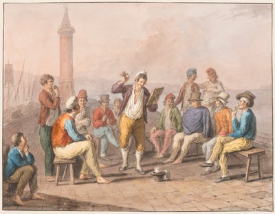 Rinaldo Rinaldini is Reciting upon the Jetty by Saverio della Gatta