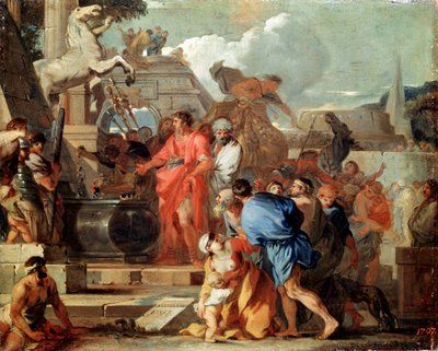 Augustus before the Tomb of Alexander the Great by Sébastien Bourdon