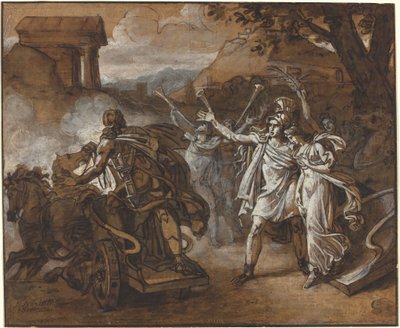Castor and Pollux Rescuing Helen by Sébastien Louis Guillaume Norblin de la Gourdaine