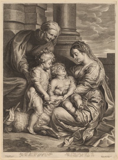 The Virgin and Child with Saint Anne and Saint John by Schelte Adams Bolswert, after Sir Peter Paul Rubens