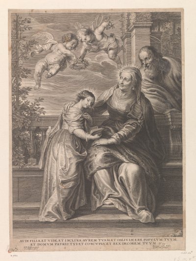 Mary with Her Parents Anna and Joachim by Schelte Adamsz. Bolswert