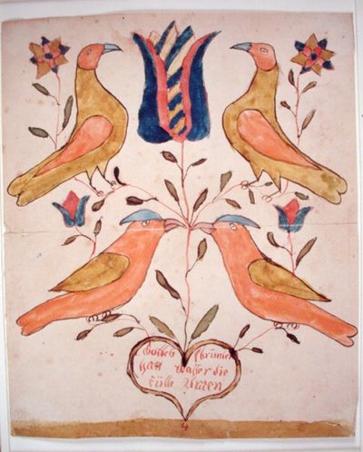 Four Birds, Tulip and Heart by School American
