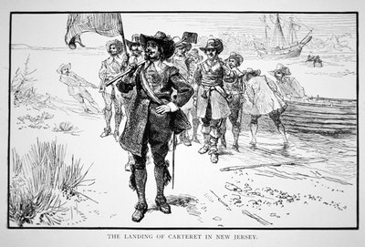 Philip Carteret lands in the former Dutch colony of New Jersey in 1664 by School American