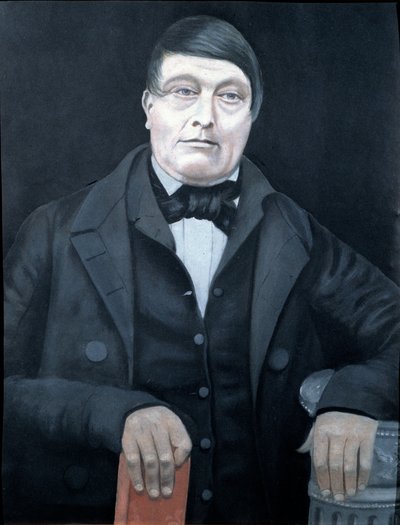 Portrait on tin from Rhyd-y-Car or Colliers Row, mid-late 19th century by School British