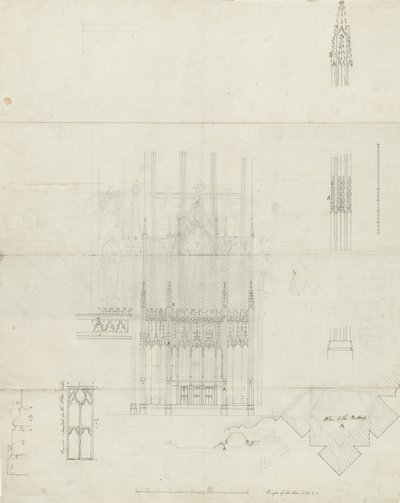 Interior of Lichfield Cathedral - Reredos to Altar by School English