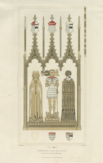 Interior of Okeover Church - Monument to Humphrey Oker by School English