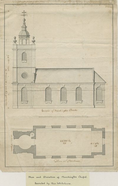 Marchington Church - Exterior Elevation and Interior Plan by School English