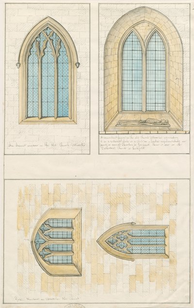 Uttoxeter Church [Old] - Architectural drawing of 